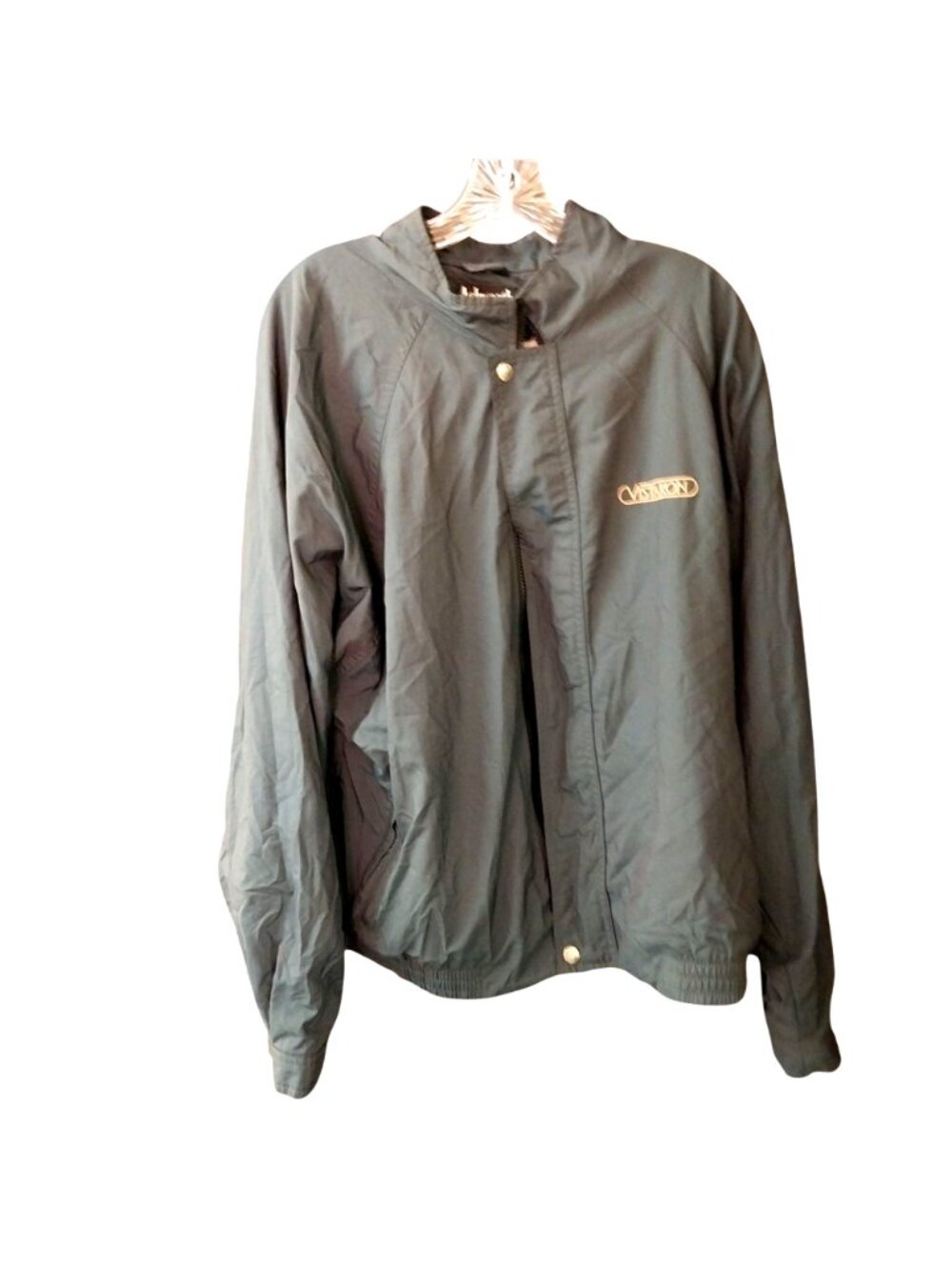Ashworth Vistakon Mens Size M Gray Lightweight Windbreaker Jacket With Elastic H